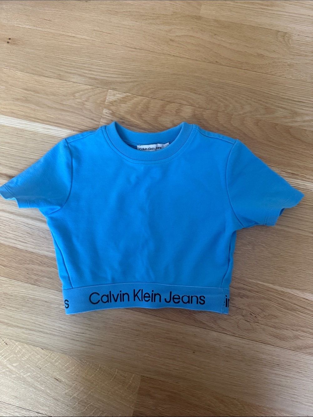 Calvin Klein Jeans Kids Bright Blue Crop Tee